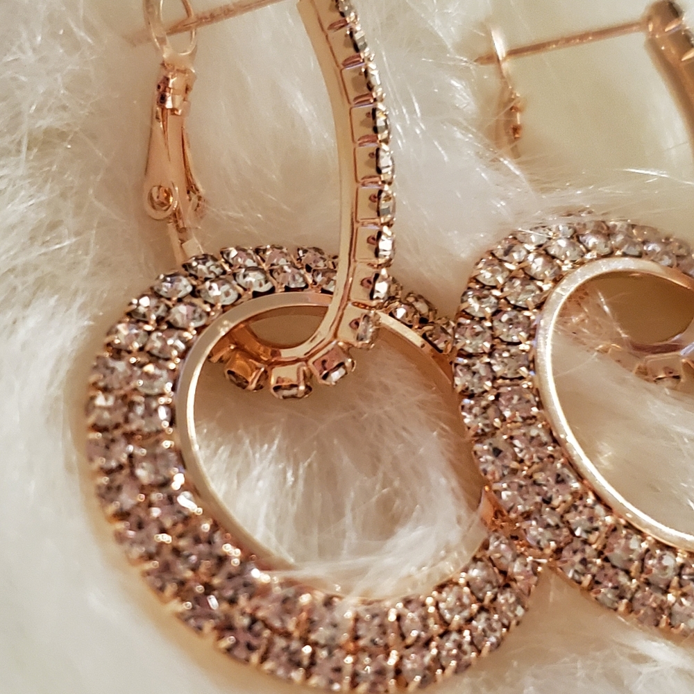 Rose gold color earrings